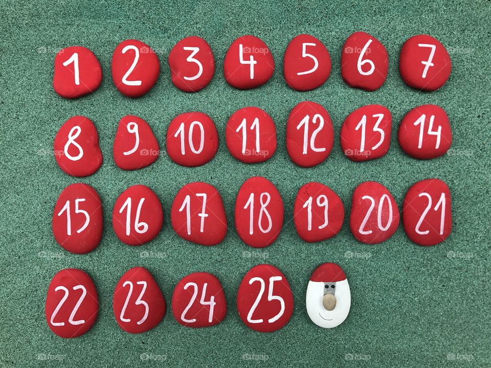 December calendar on stones until 25 