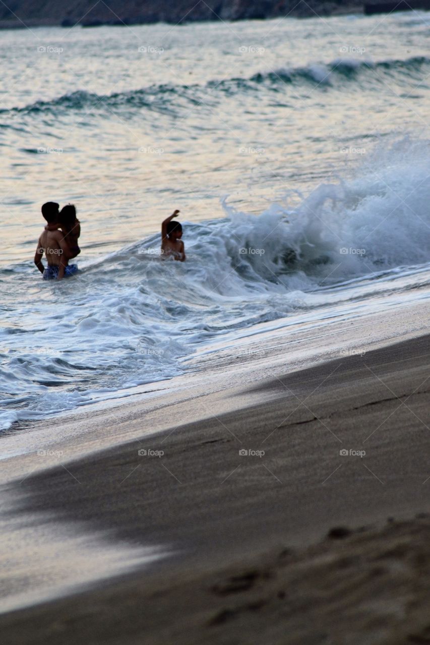 swimming in the ocean