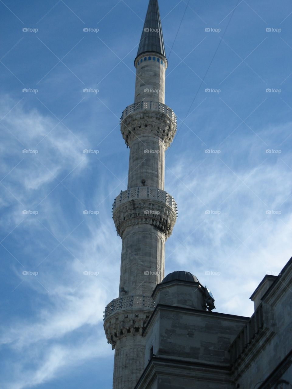 Mosque tower looking up