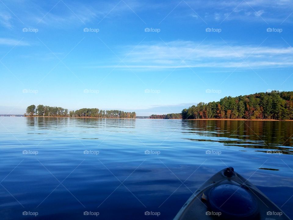 morning kayaking on lake