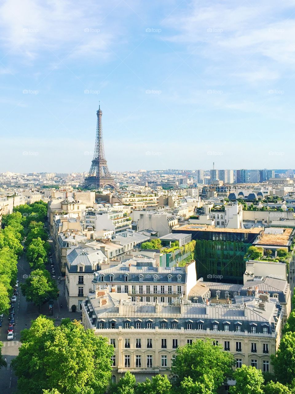 View of Eiffel Tower from L'Arc de Triomphe