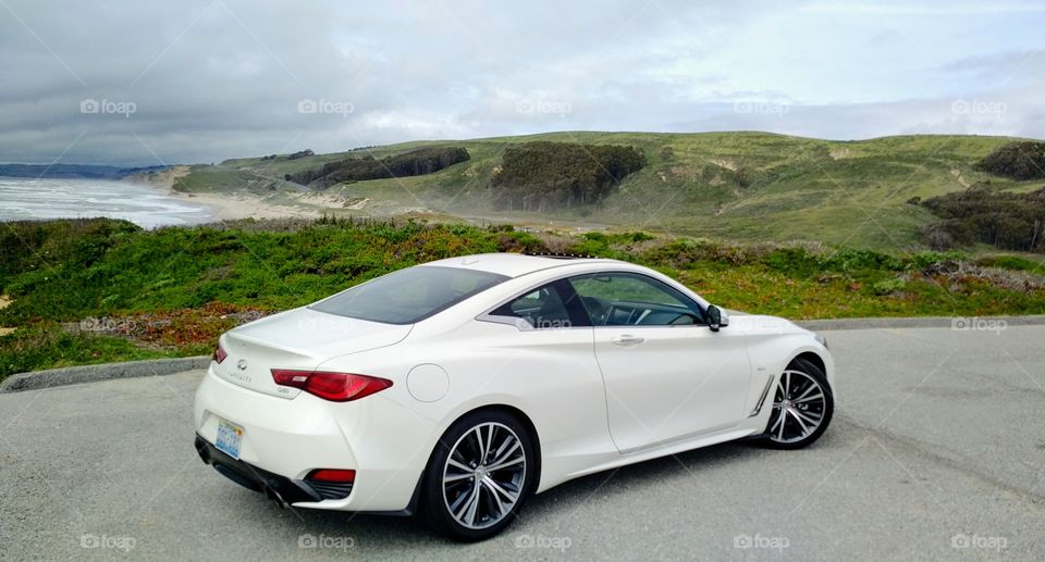 Infiniti Q60 3.0t on Pacific Coast Highway Lookout Area