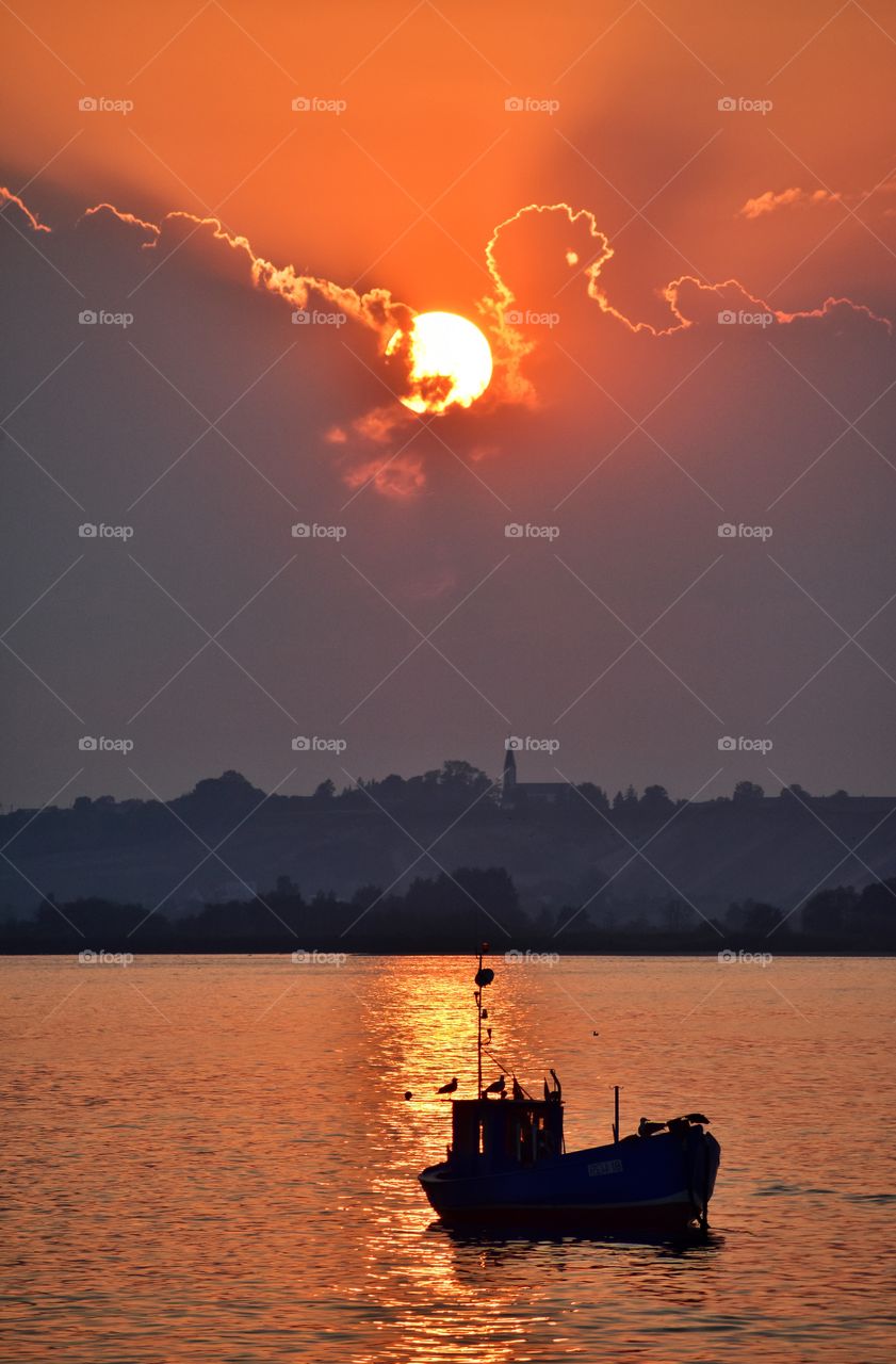 sunset over the baltic sea in rewa