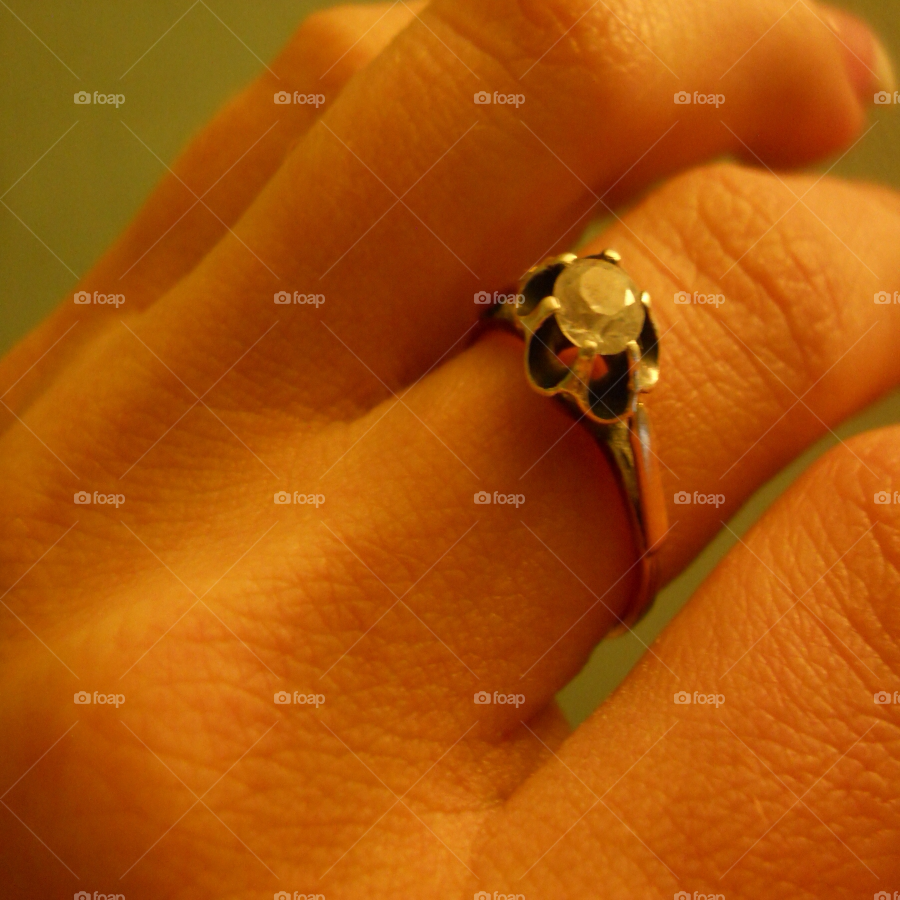 flower ring gold hand by TamaraBark