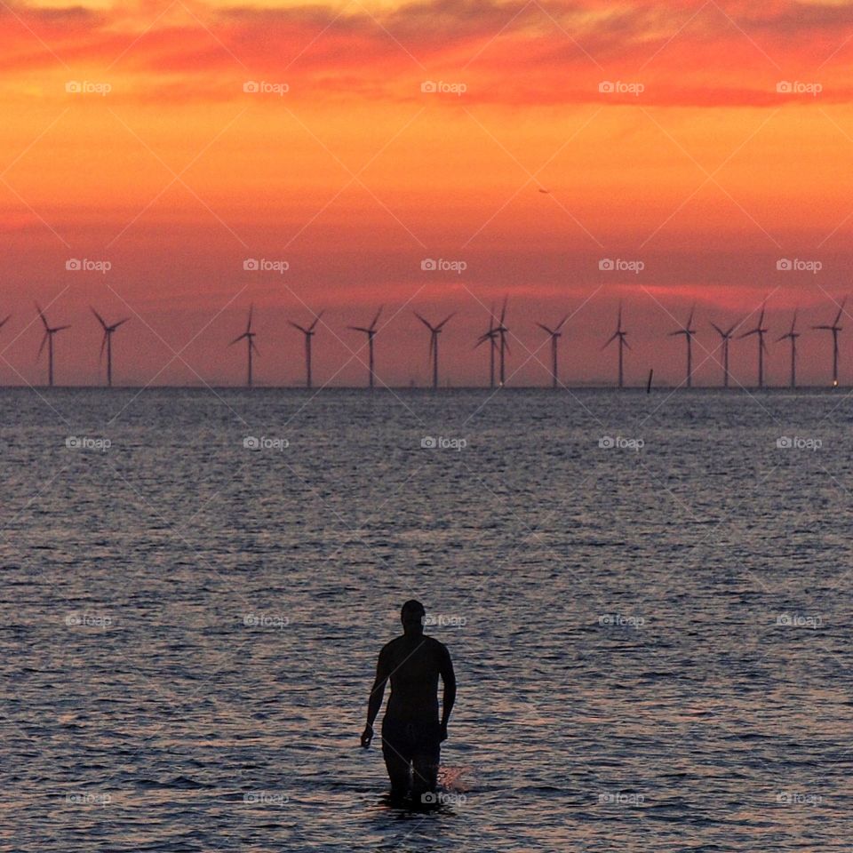 Swim in sunset