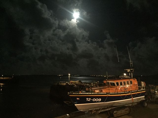 Lifeboat at Night. Full moon over St Ives in Cornwall and the light on a late Autumn evening was perfect.
