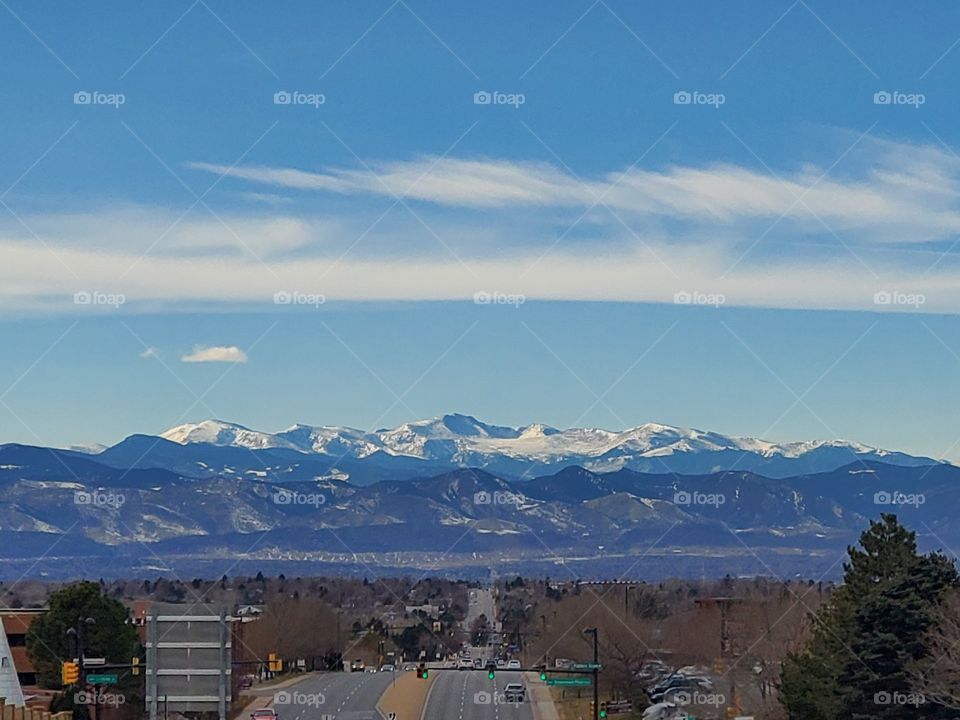 Mountain view from the city