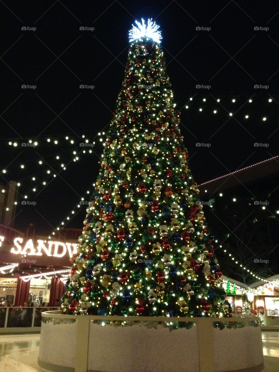 Christmas tree at Downtown Disney