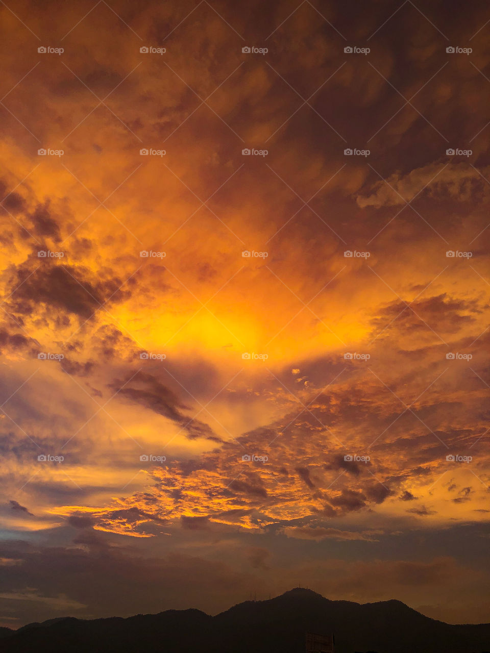 Orang Purple Sky in the evening