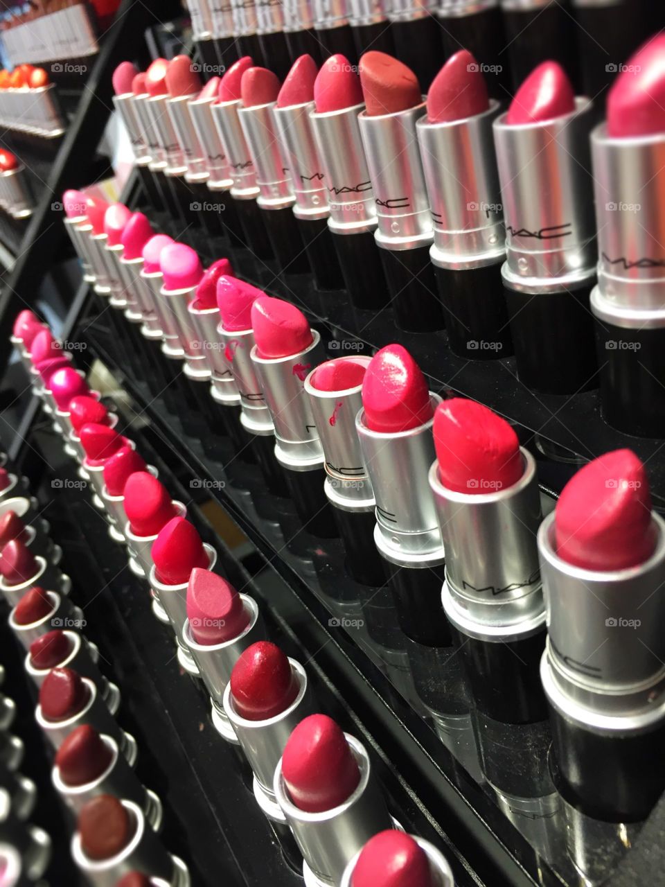 Lipsticks all in a row