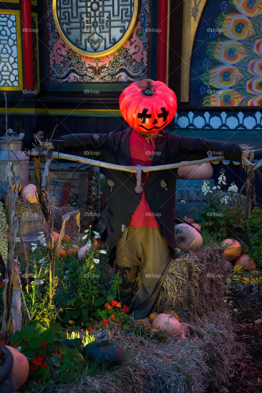 Halloween market at Tivoli in Copenhagen theme park.