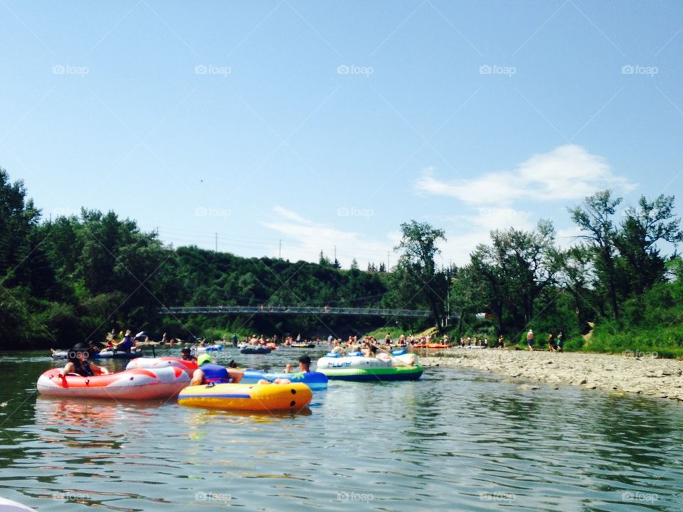 Floating on the bow river