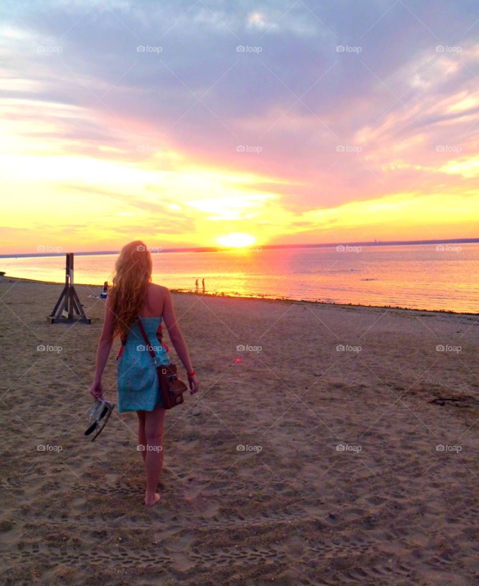 Walking on the beach