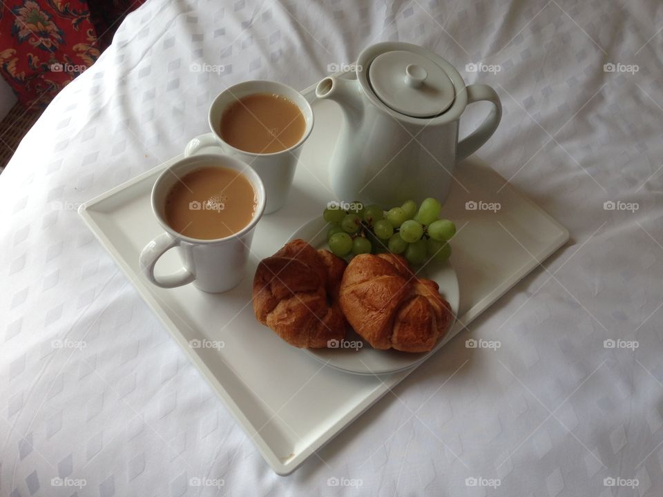 Weekend breakfast in bed. Weekend breakfast in bed