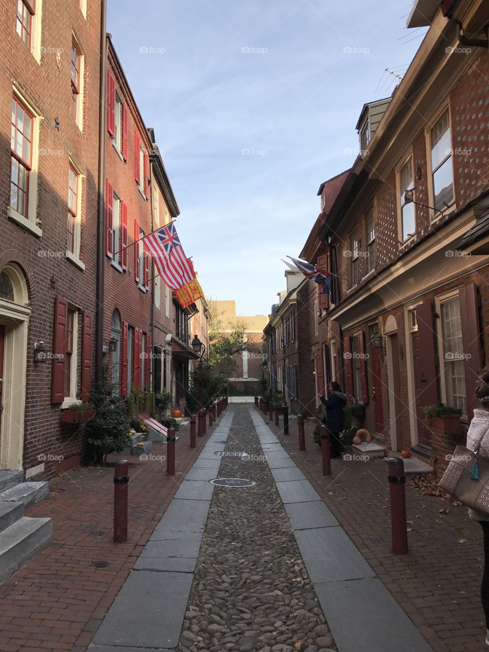Elfreth's Alley on a chilly but beautiful day