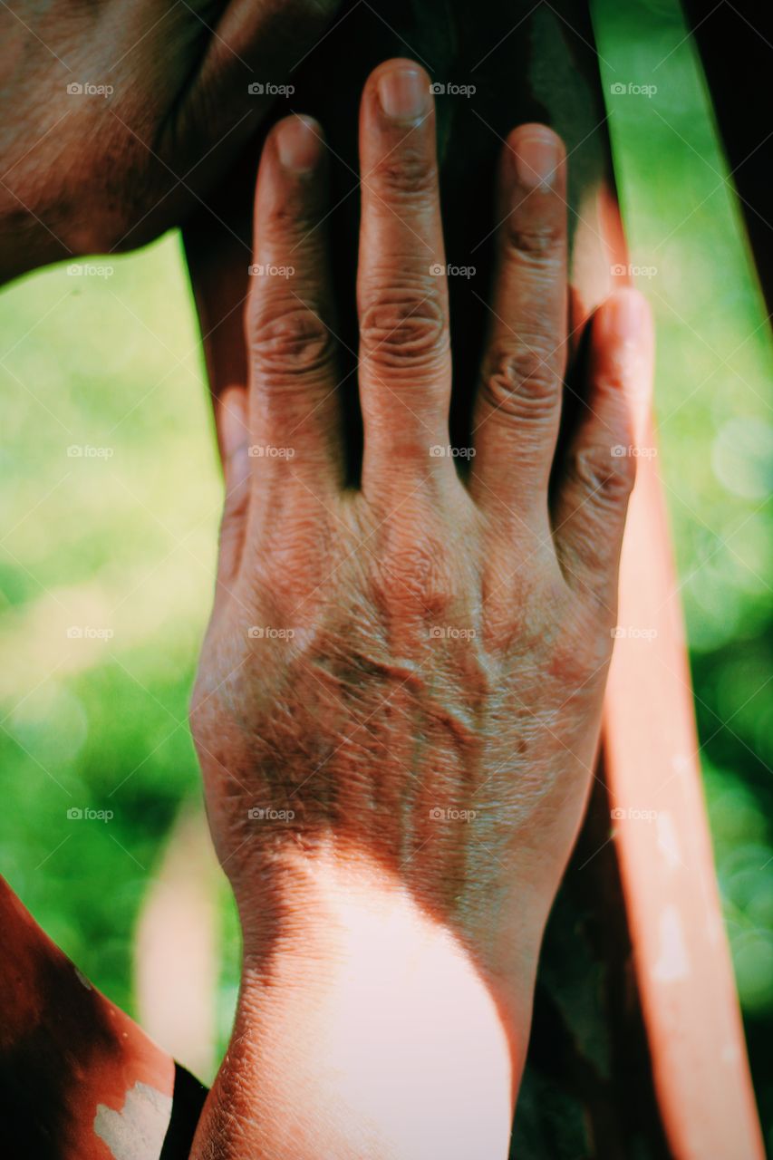 senior woman hand wrinkles 