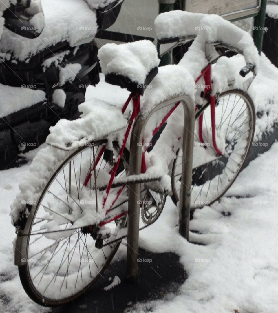 snow winter bicycle bike by ollicres