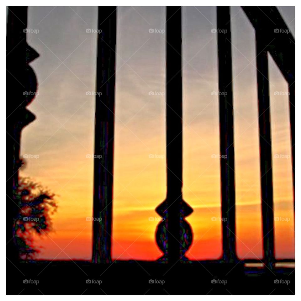 Sunset on the porch