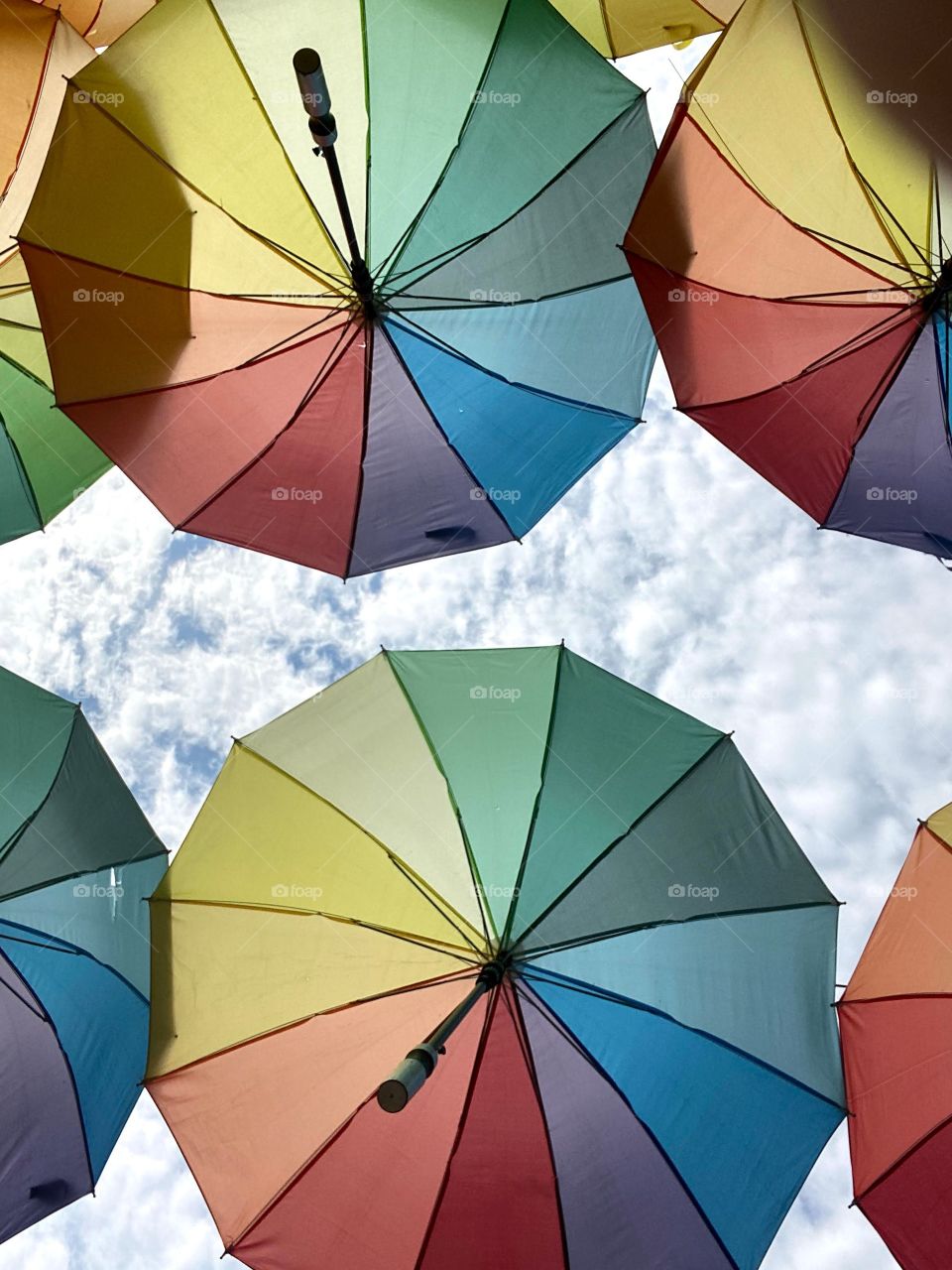 Rainbow umbrellas