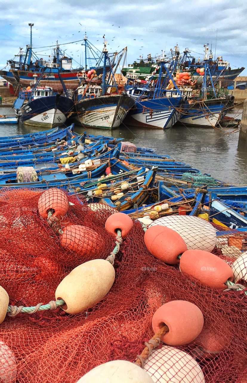 Boat Docks in Essaouira  beautiful fishing vessels 