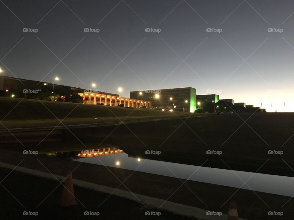 Partial view of the Itamaraty Palace and ministries at the Esplanada dos Ministérios in Brasilia - Federal District, Brazil.