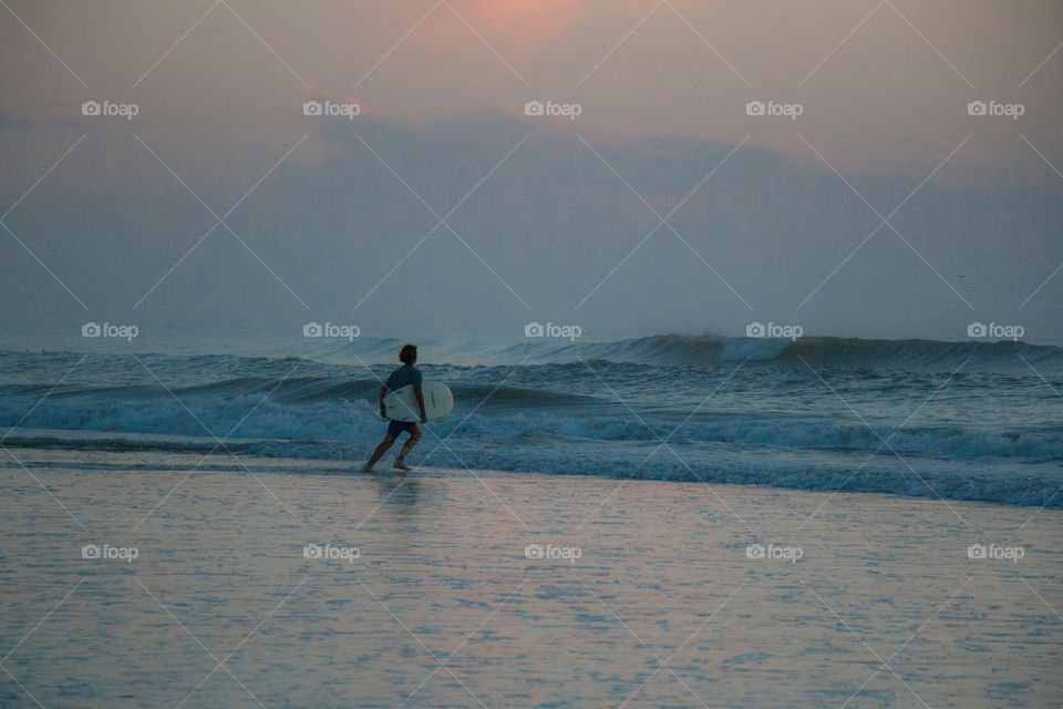 Running to the surf