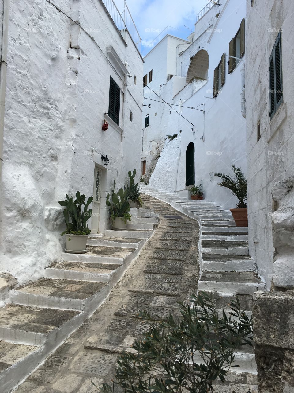 View of white town, ostuni, italy