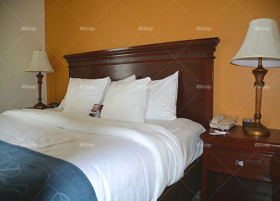 Comfort Hotel bed with plush bedding