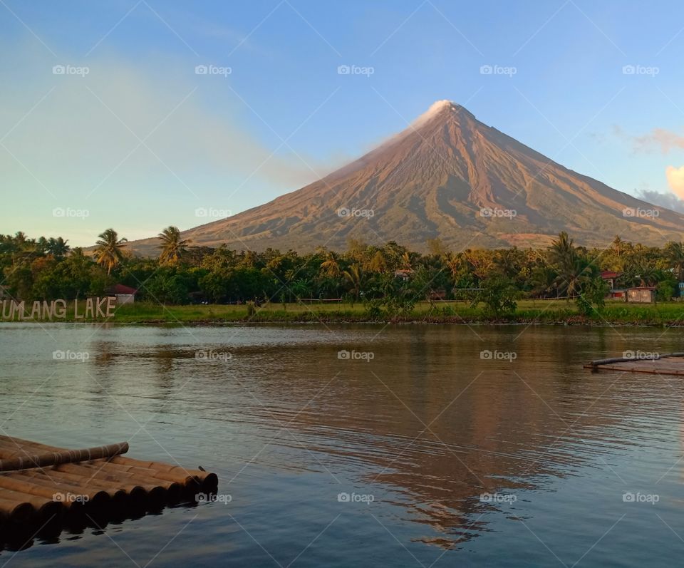 World famous perfect cone-shaped Mayon Volcano - Legazpi, Albay Philippines