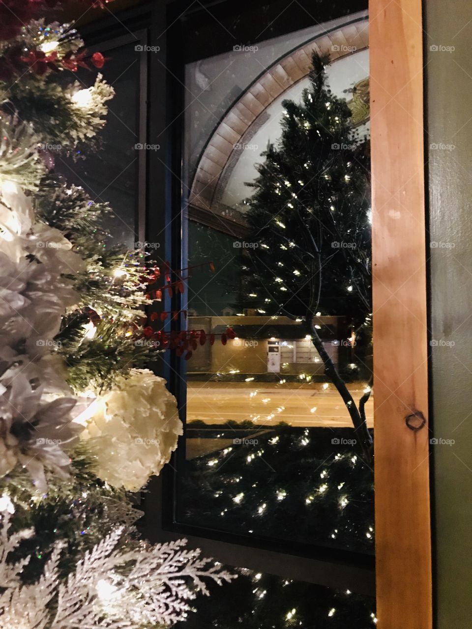 Christmas tree reflection 
