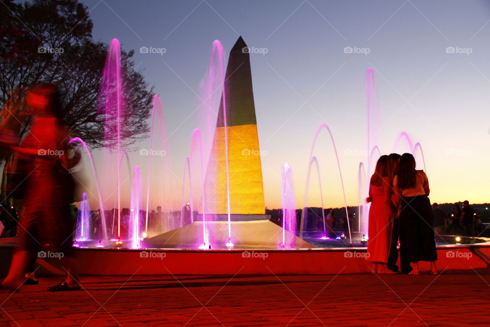 monument of the triple border between Paraguay, Argentina and Brazil