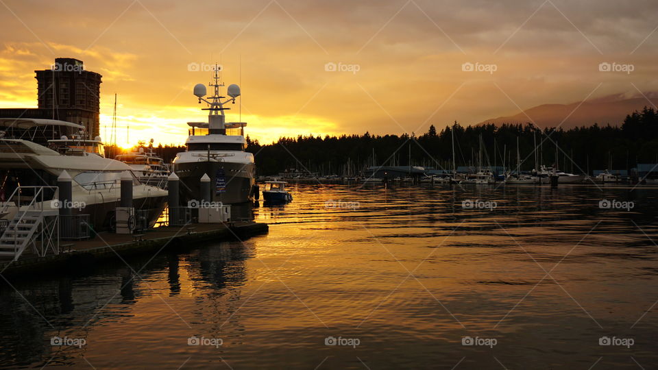 Sunset at the Harbour in Vancouver