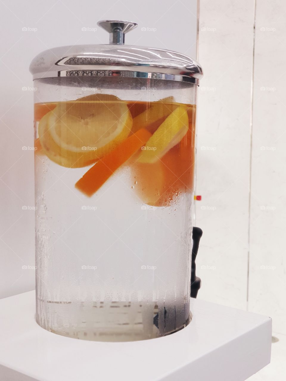 Water with lemon and orange