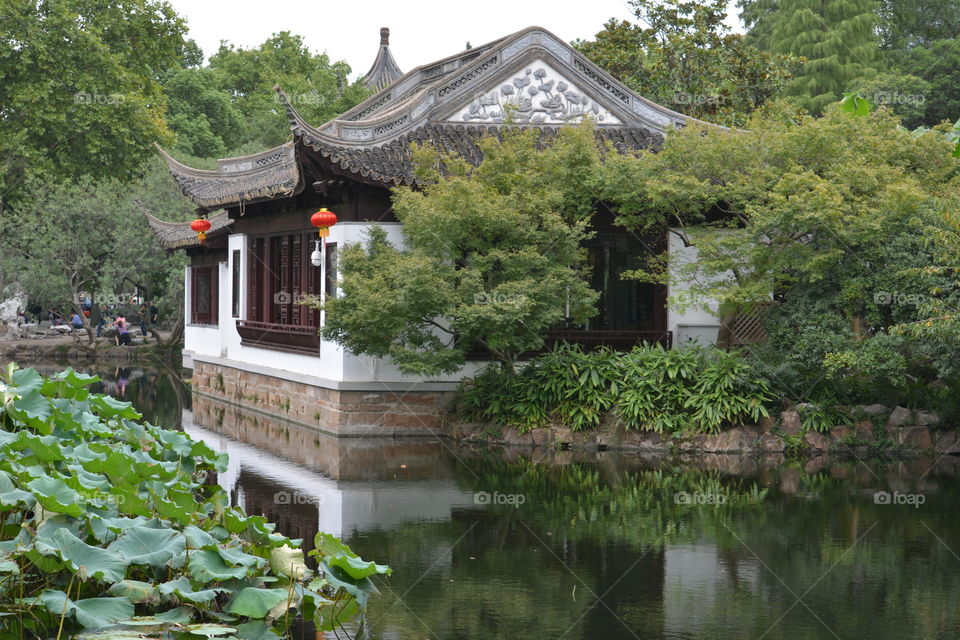 Chinese architecture in the ancient Yi garden - Nanxiang old town and gardens near Shanghai 