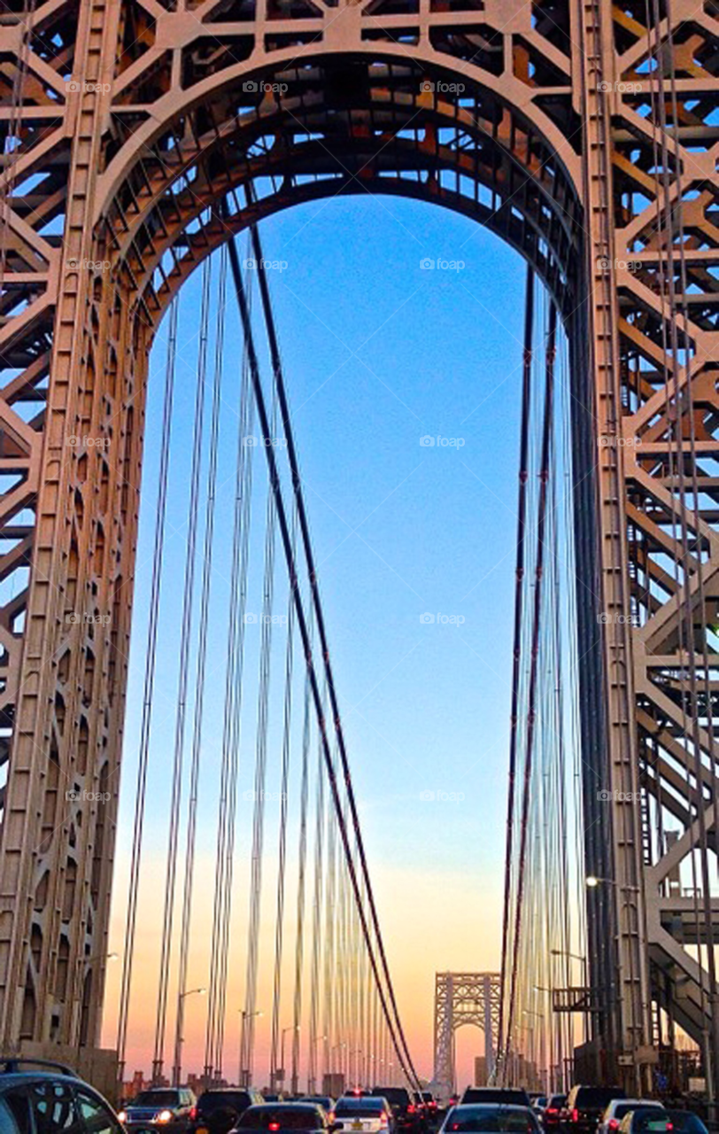 new york city sky bridge traffic by alleballe