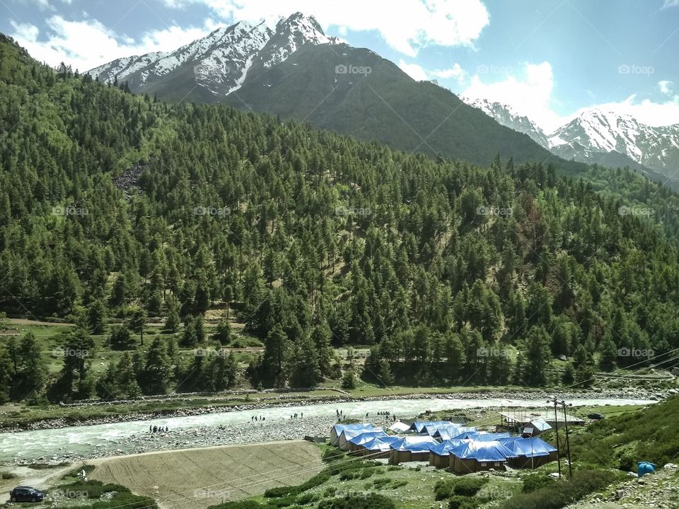 Panoramic image of mountain landscape