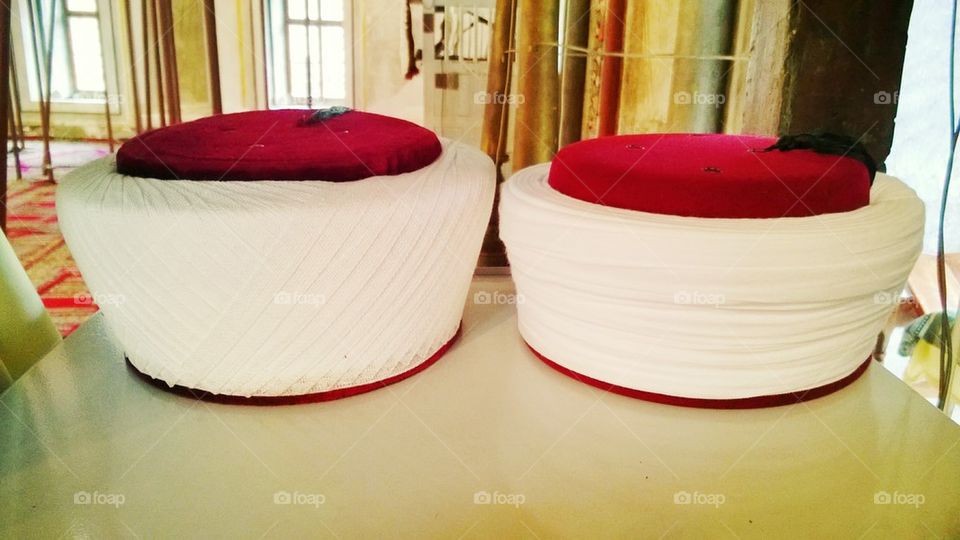 inside, mosque, hat, imams, red, white, sumen, Old,