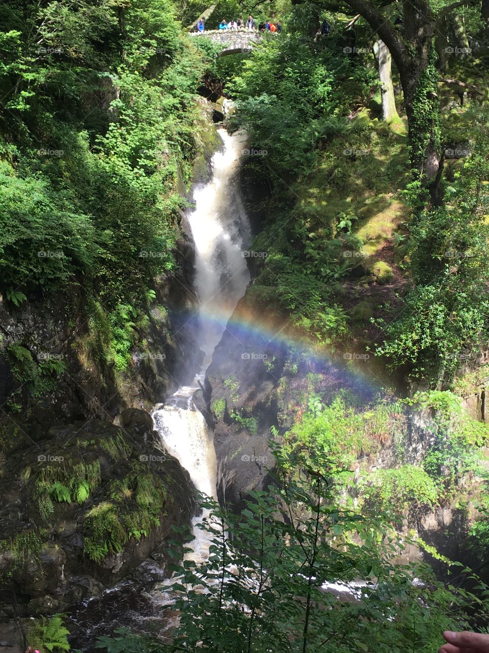 Waterfall with a rainbow