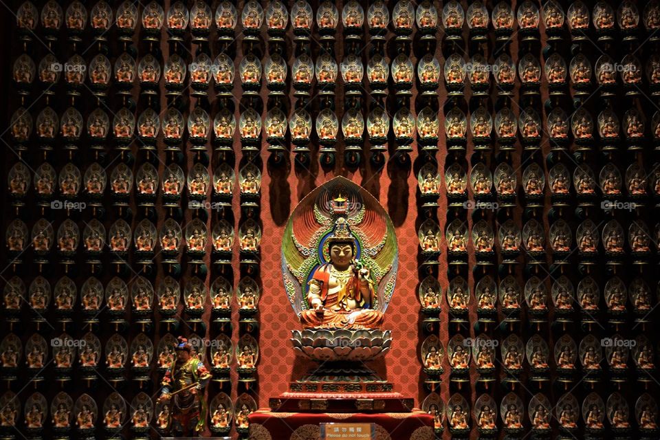 Over hundred buddha statue