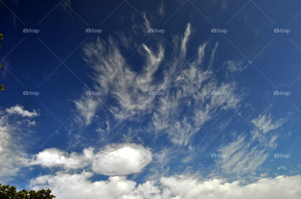 Clouds Cirrus and cumulos
