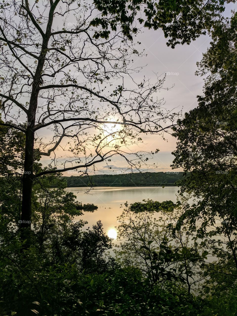 sunset on the lake