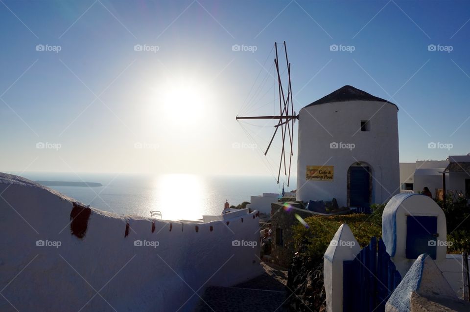 Windmill in Oia, Santorini, Greece 