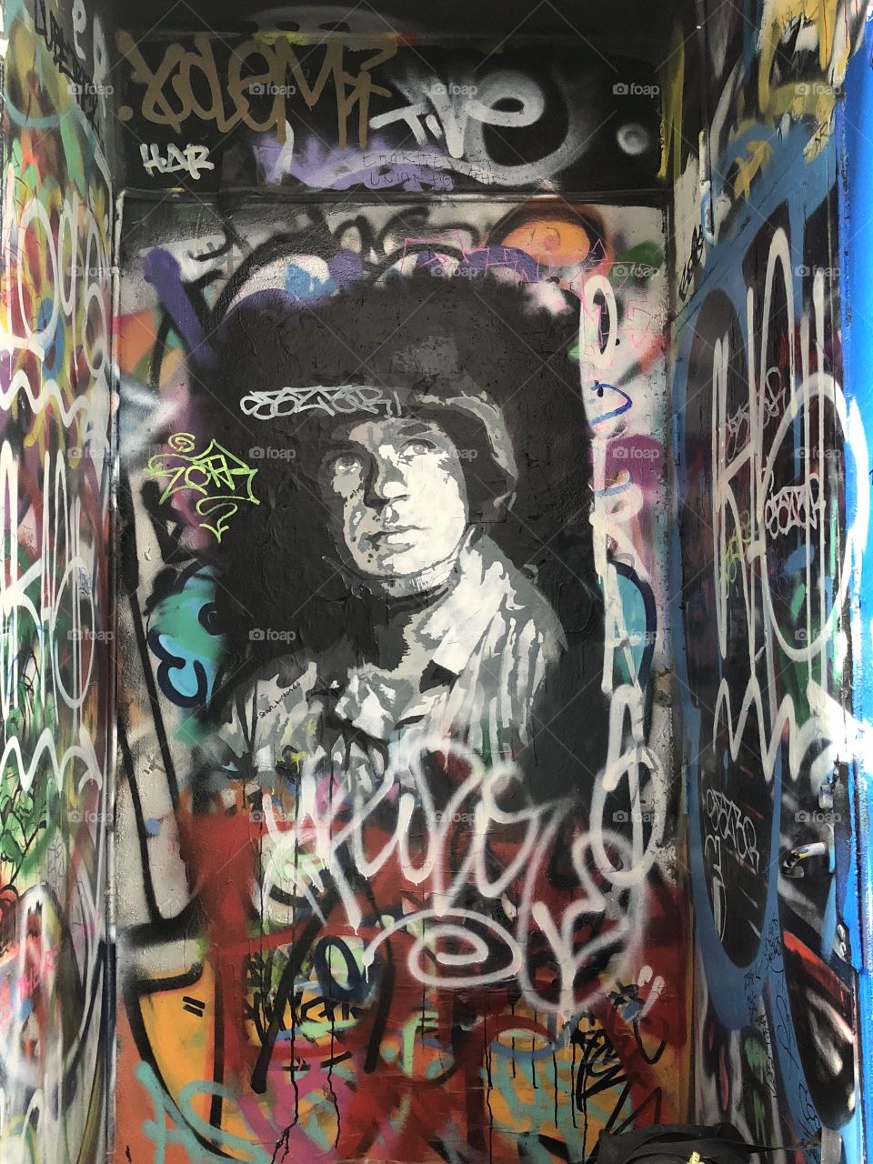 Street art graffiti doorway