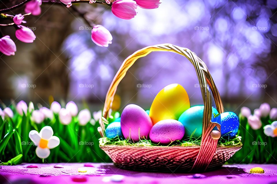 Easter feast, Easter eggs, colored eggs, Spring, Egg