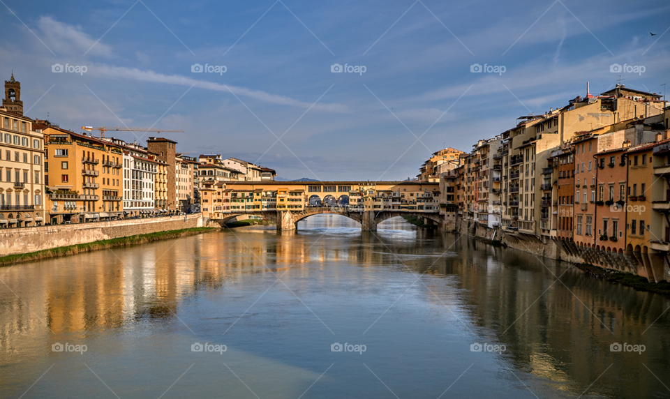 Ponte vecchio over the river Arno Florence Italy 