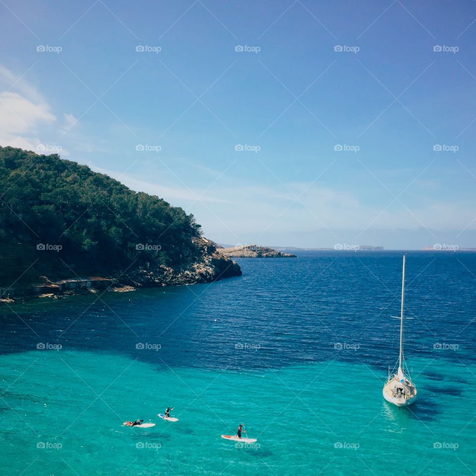 Paddle, boat by the sea 