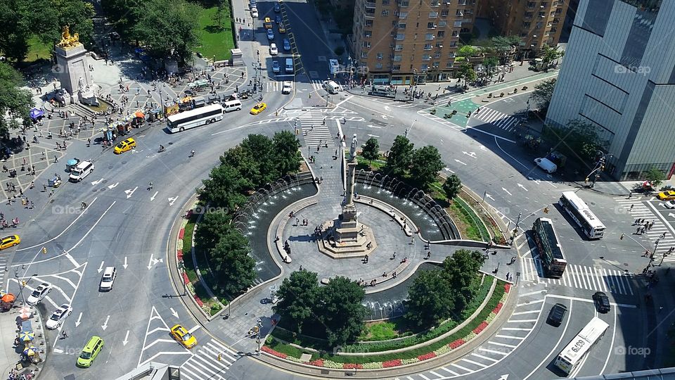 roundabout with light traffic
