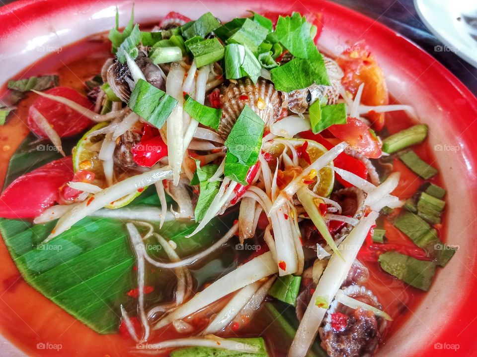 papaya salad mix with sea food