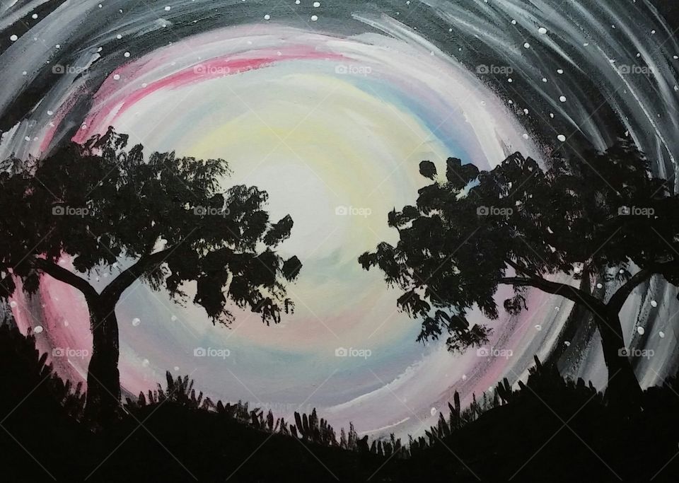 painting, illumination of night