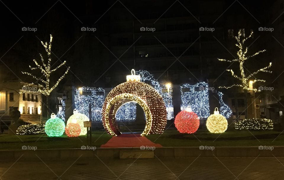 Beautiful Christmas lights in Ostend, Belgium